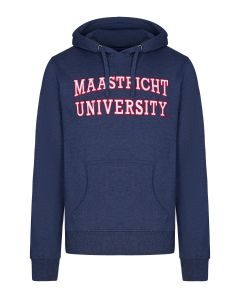 Hooded Sweater Maastricht University Classic Navy Melange - borduring